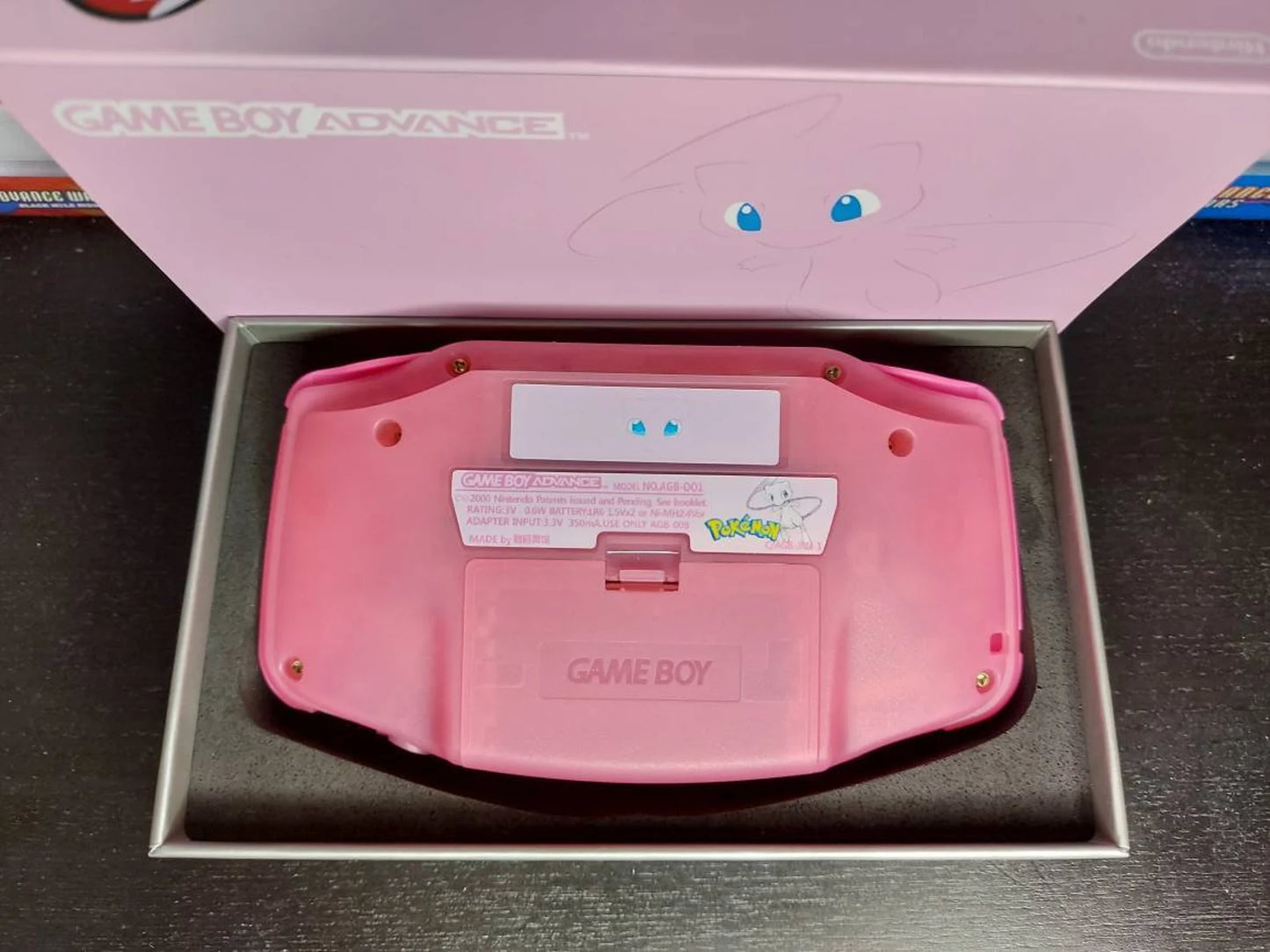 Mew GBA Custom UV Printed Shells Matching Box