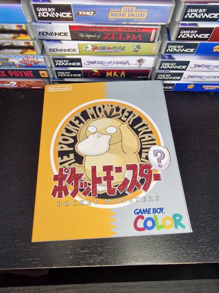 Psyduck GBC Custom UV Printed Shells Matching Box