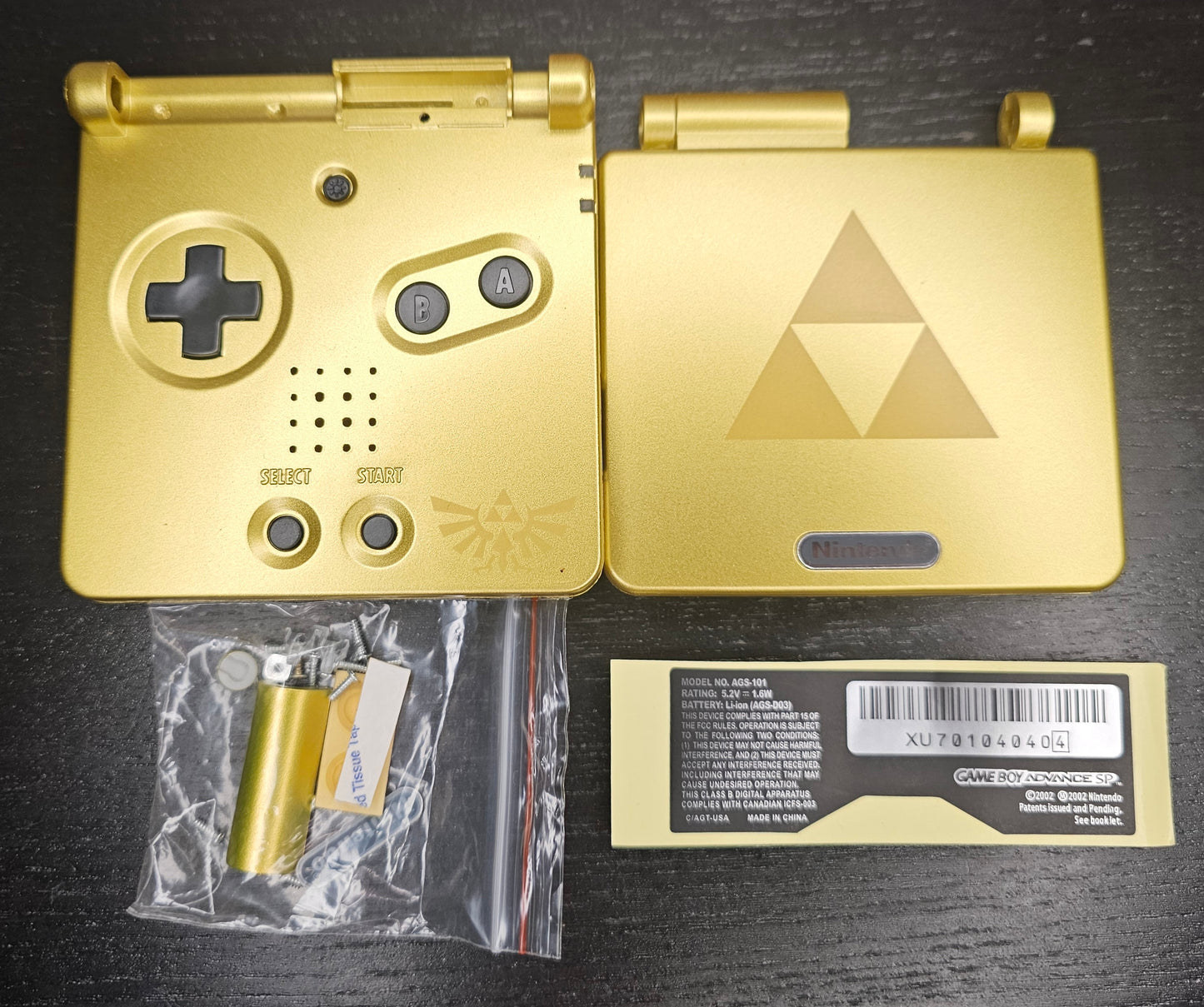 Gba sp Replacement Housing / Shell Zelda Tri Force