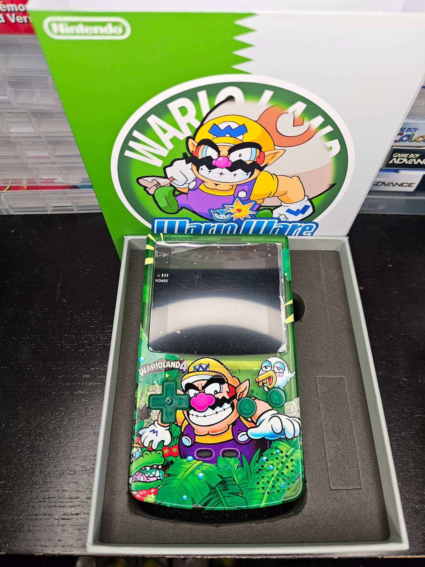 Wario GBC Custom UV Printed Shells Matching Box