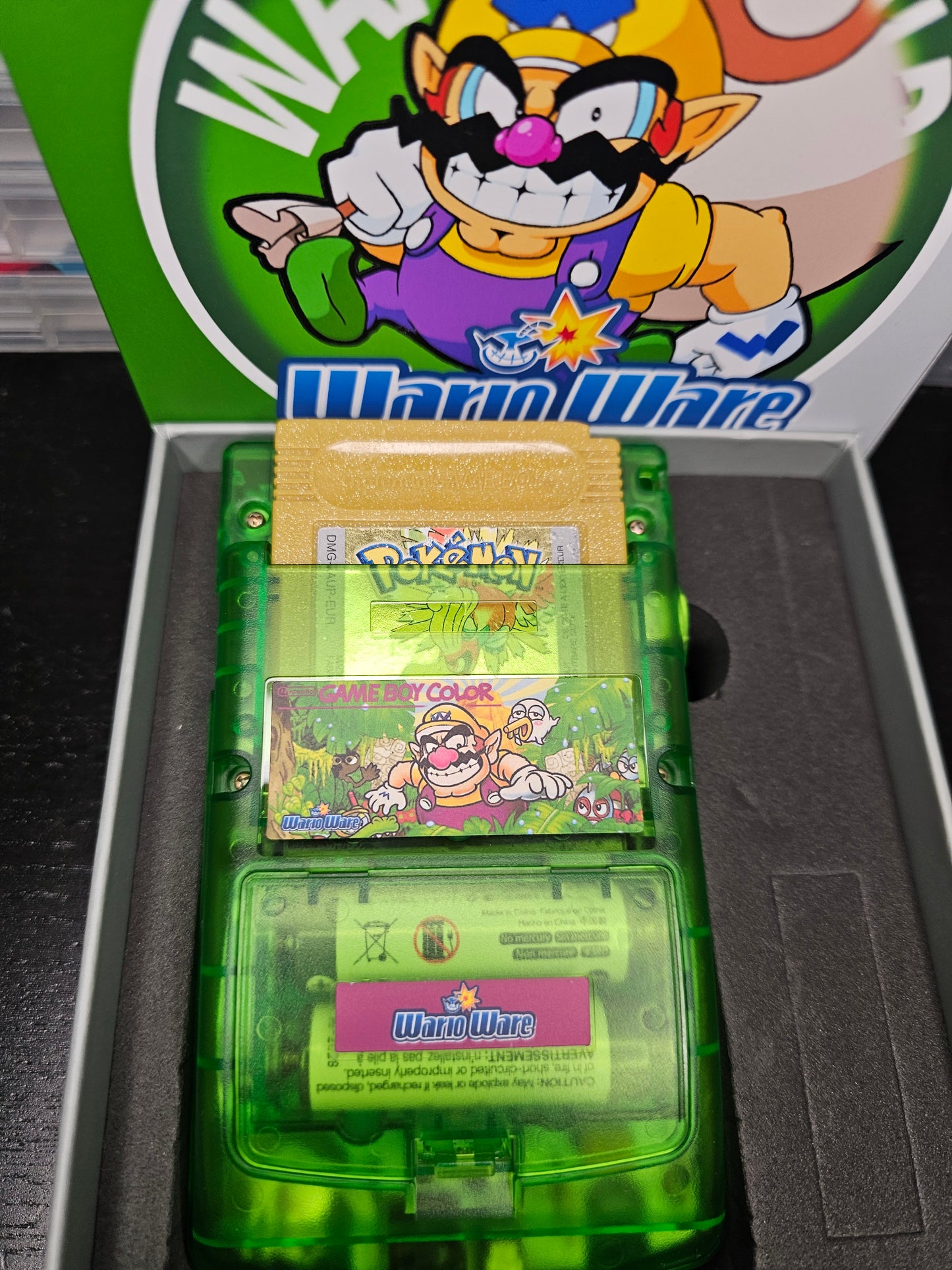 Nintendo Gameboy Color Uv Printed Pokemon Wario Shell Retro Pixel Q5 Ips Glass Screen. 25% Larger Screen.