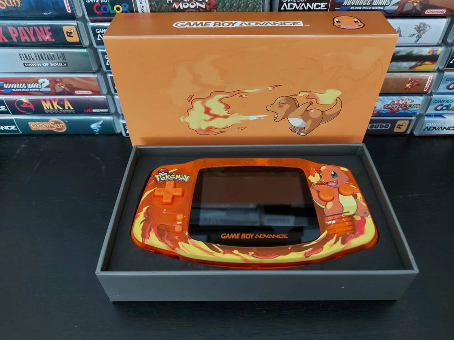 Charmander GBA Custom UV Printed Shells Matching Box