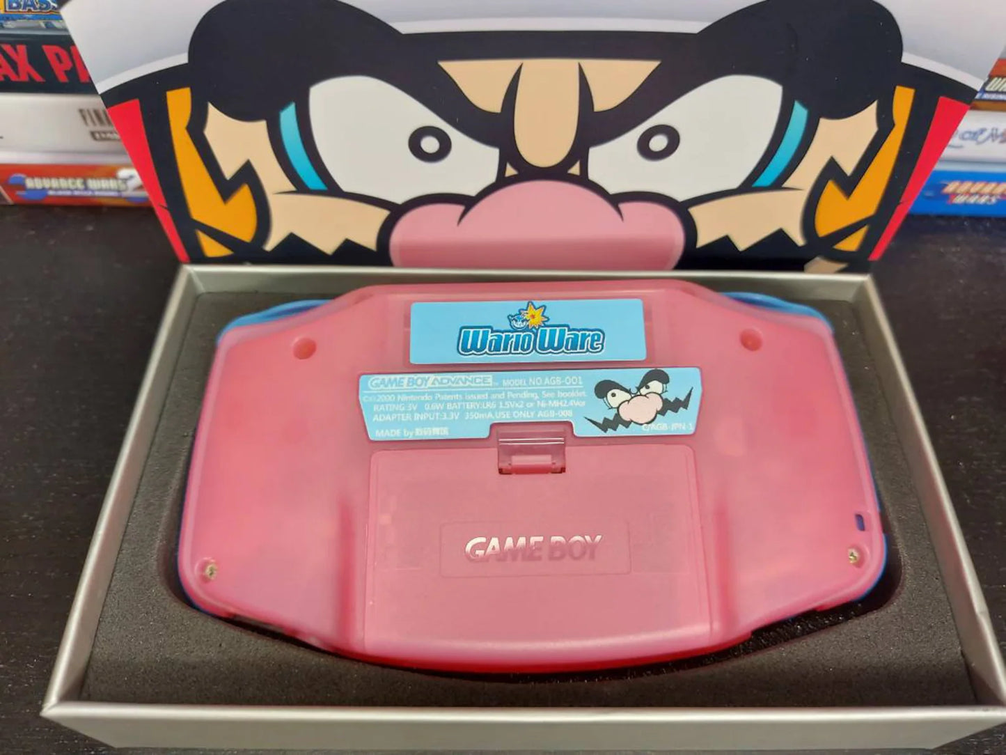 Wario GBA Custom UV Printed Shells Matching Box