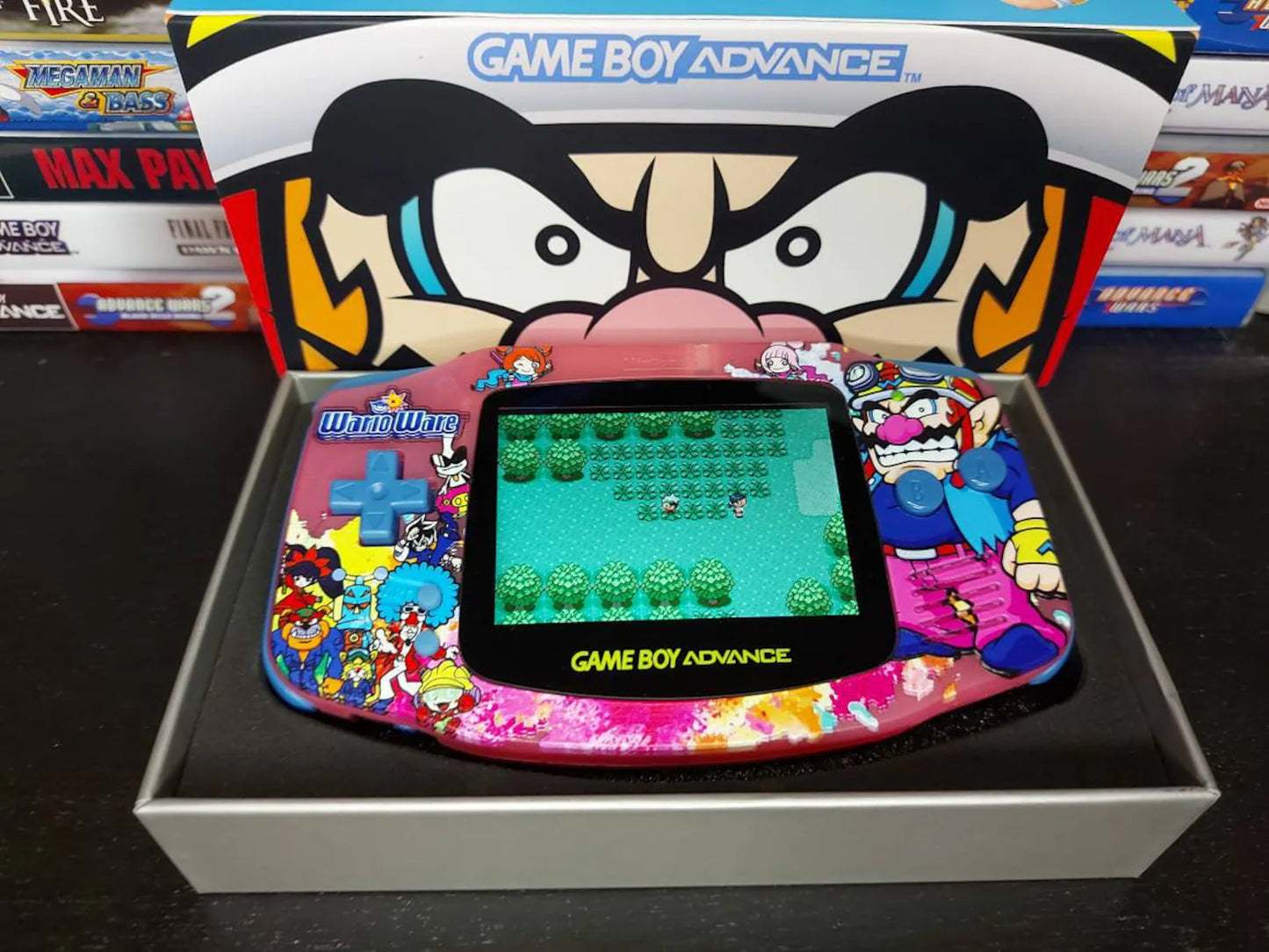 Wario GBA Custom UV Printed Shells Matching Box