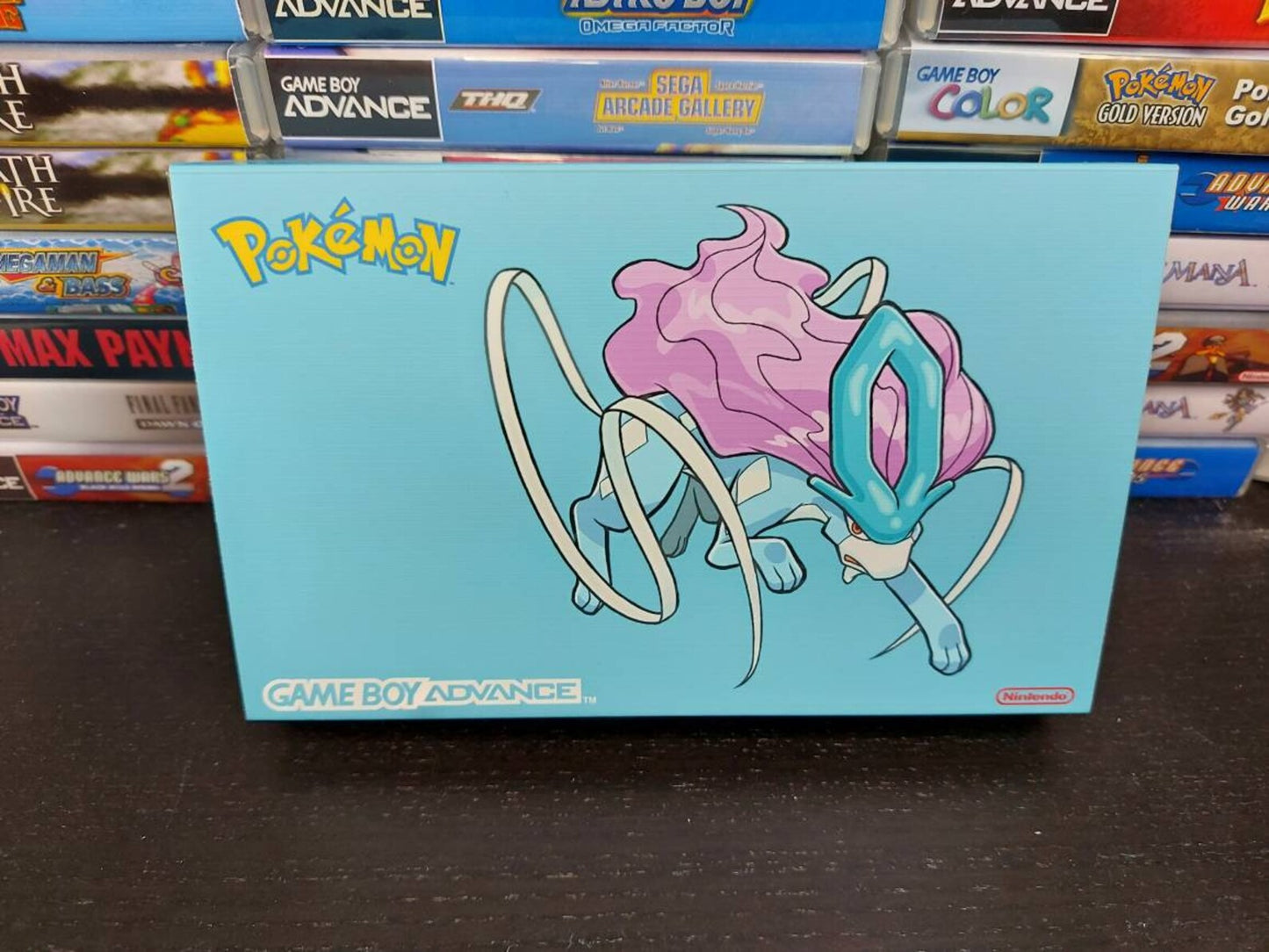 Suicune GBA Custom UV Printed Shells Matching Box