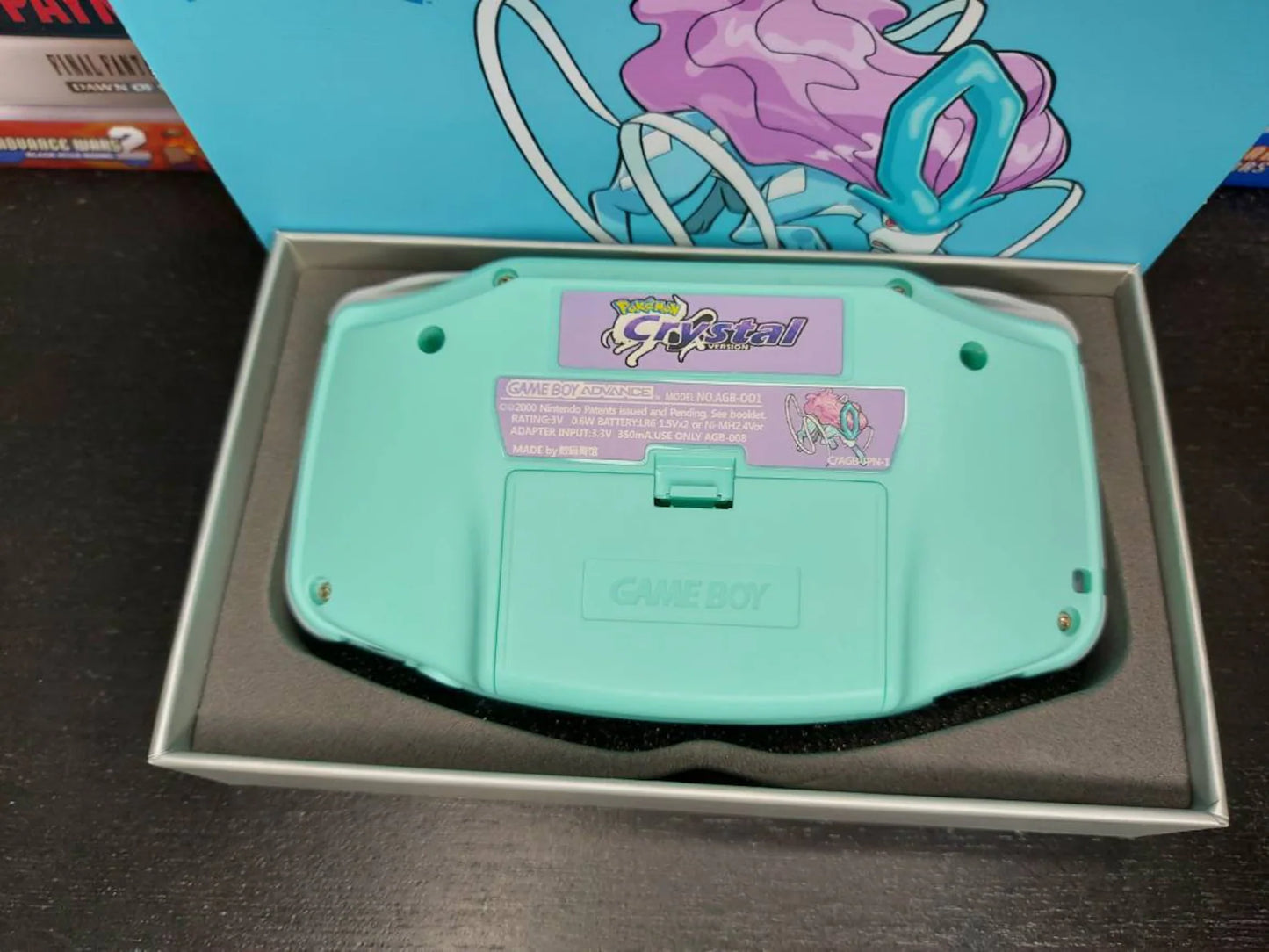 Suicune GBA Custom UV Printed Shells Matching Box