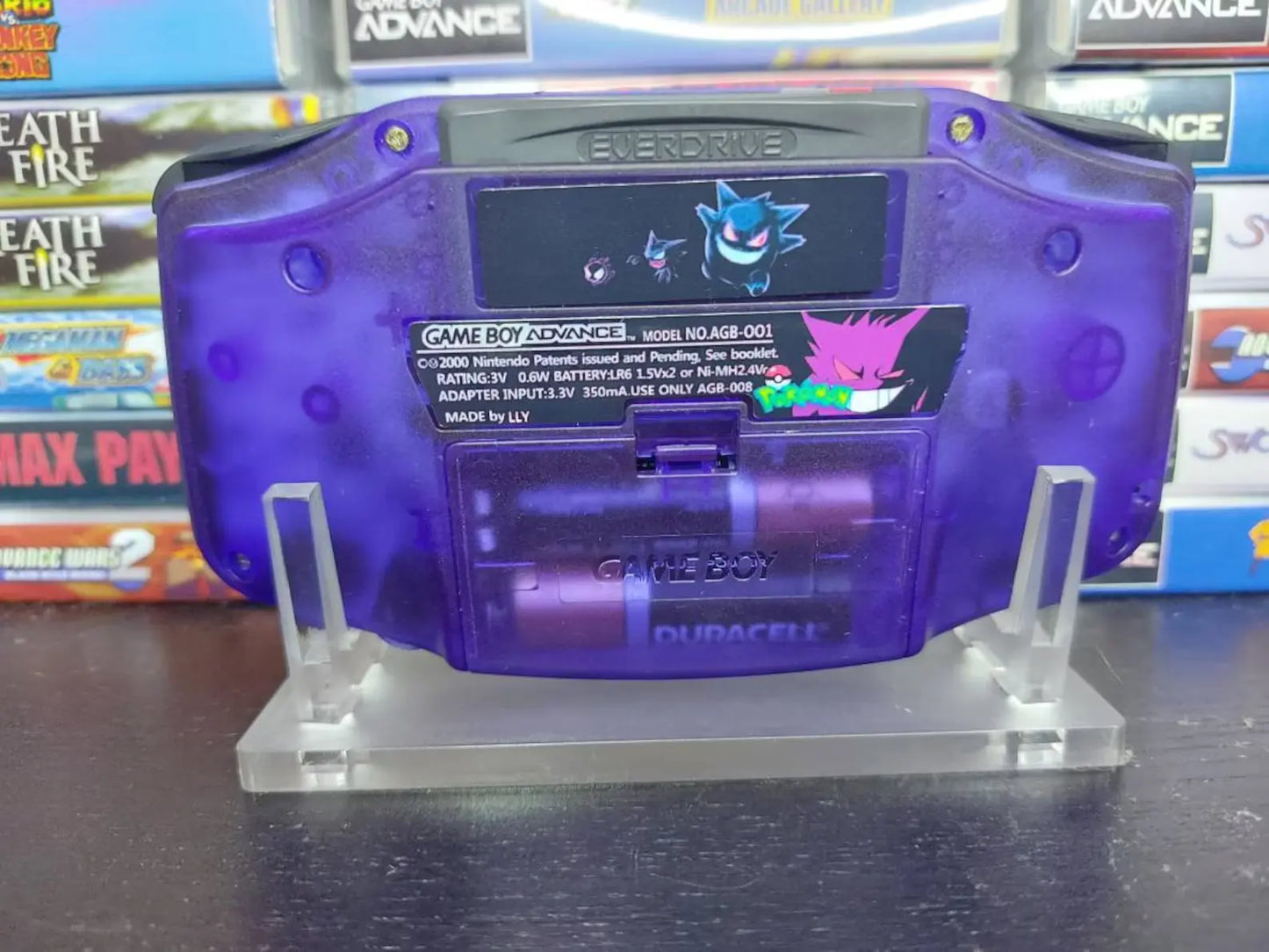 Dark Gengar GBA Custom UV Printed Shells Matching Box