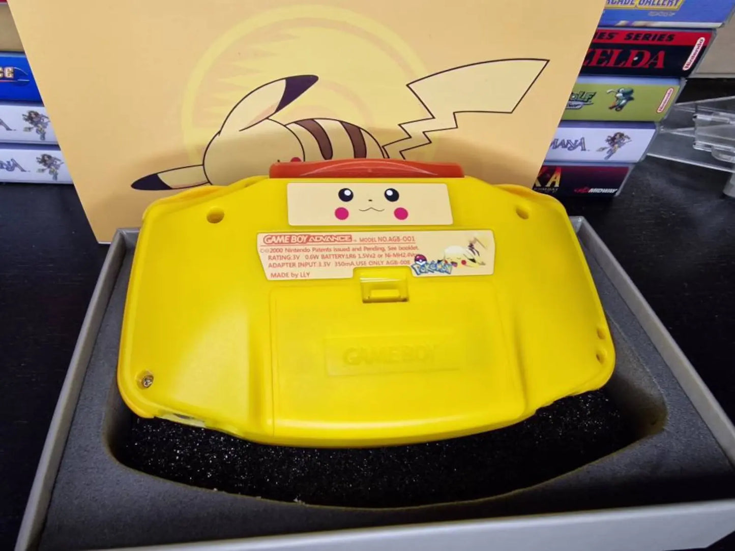 Pikachu GBA Custom UV Printed Shells Matching Box