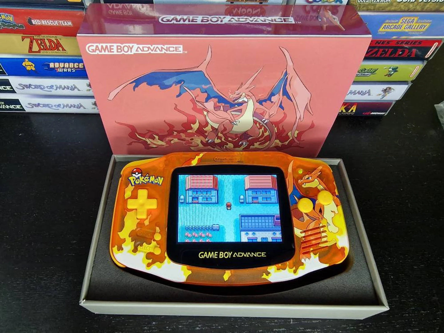 Charizard GBA Custom UV Printed Shells Matching Box