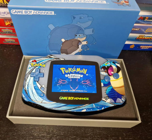 Blastoise GBA Custom UV Printed Shells Matching Box