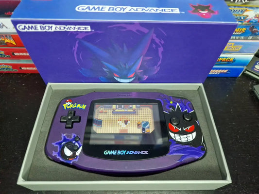 Dark Gengar GBA Custom UV Printed Shells Matching Box