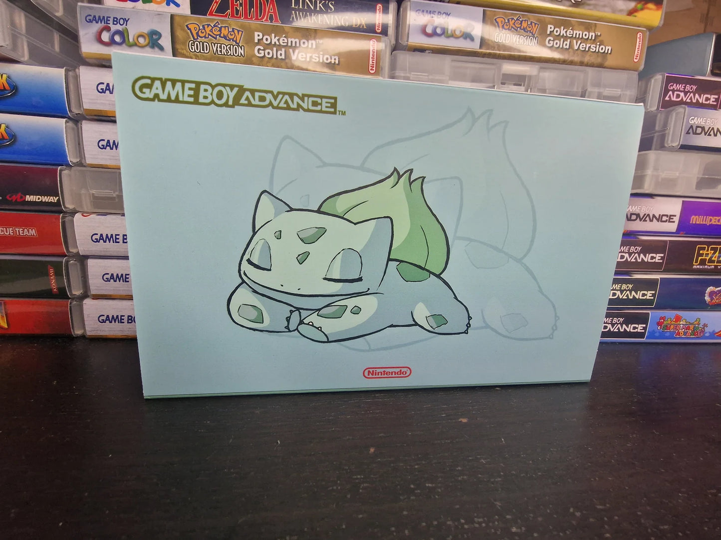 Bulbasaur GBA Custom UV Printed Shells Matching Box