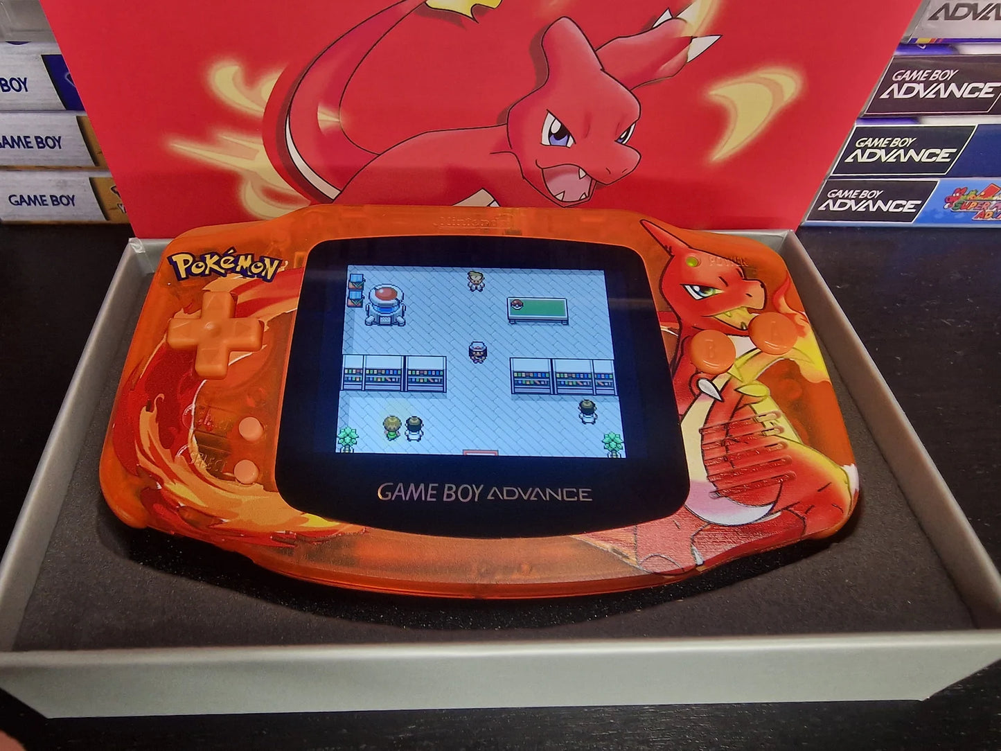 Charmeleon GBA Custom UV Printed Shells Matching Box