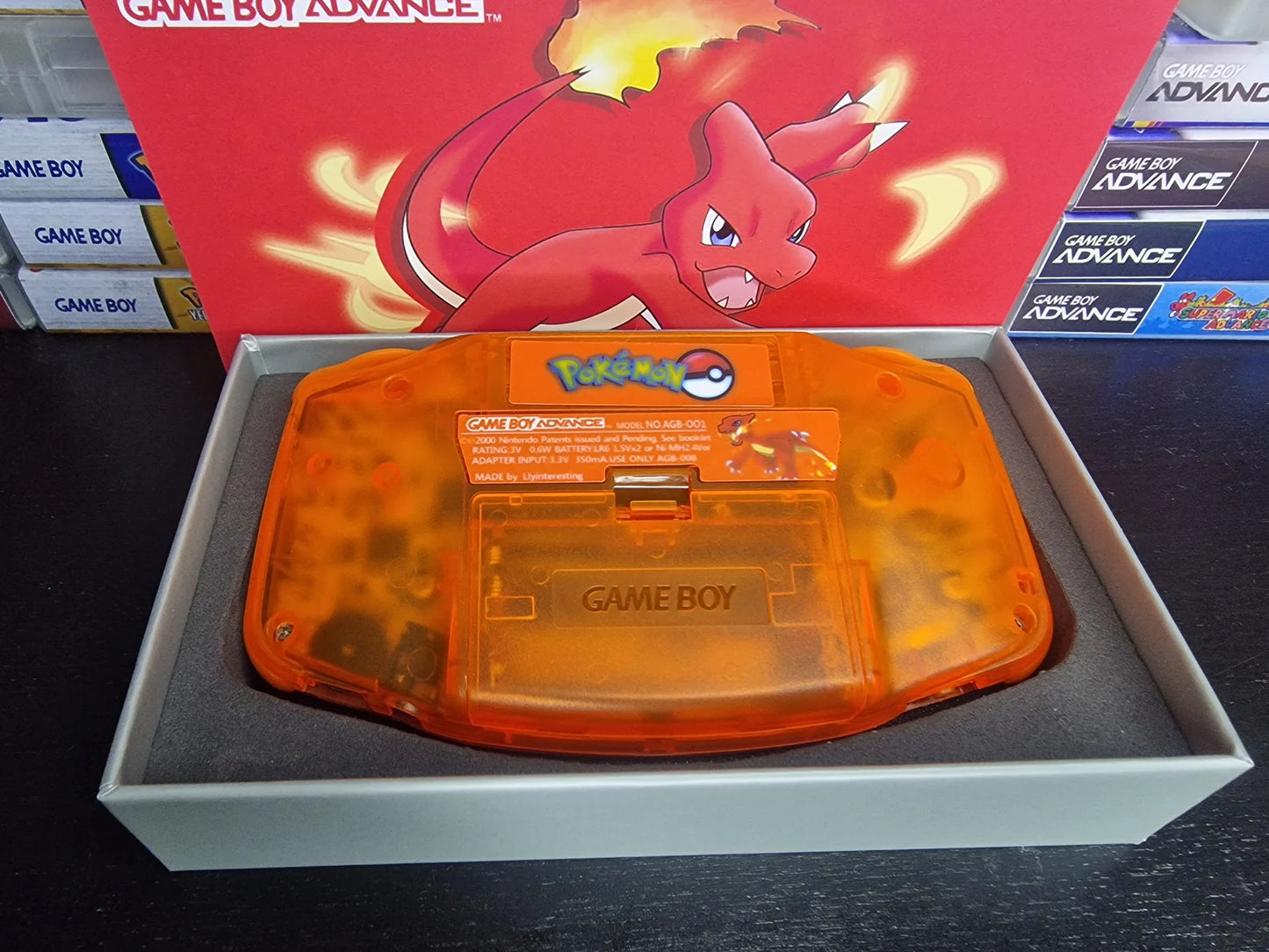 Charmeleon GBA Custom UV Printed Shells Matching Box