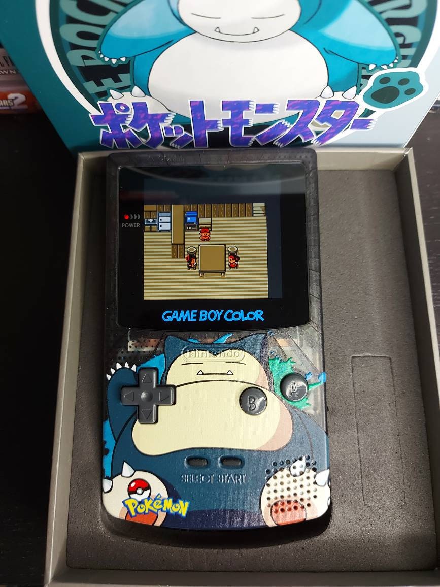 Snorlax GBC Custom UV Printed Shells Matching Box