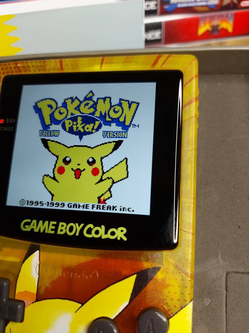 Pikachu GBC Custom UV Printed Shells Matching Box