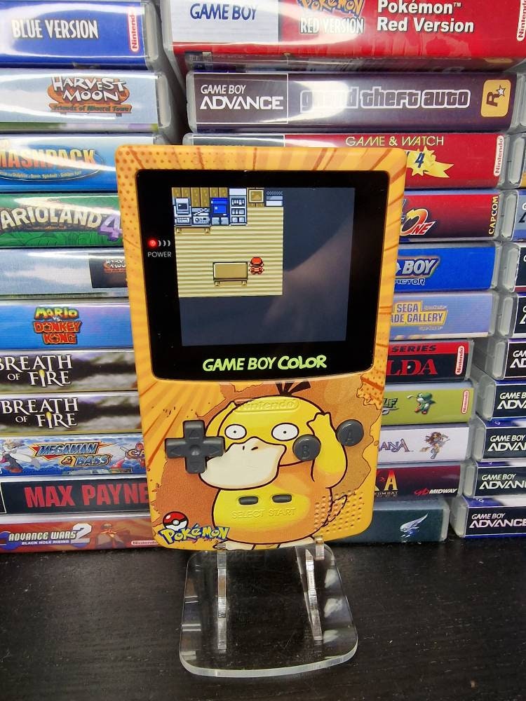 Psyduck GBC Custom UV Printed Shells Matching Box