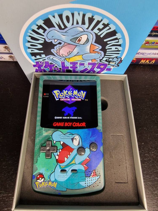 Totodile Nintendo Gameboy Color Uv Printed Shell Retro Pixel Q5 Ips Screen. 25% Larger Screen.