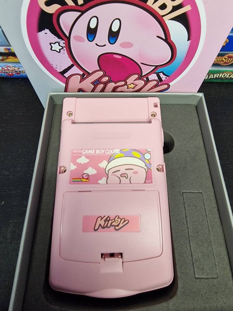 Kirby GBC Custom UV Printed Shells Matching Box