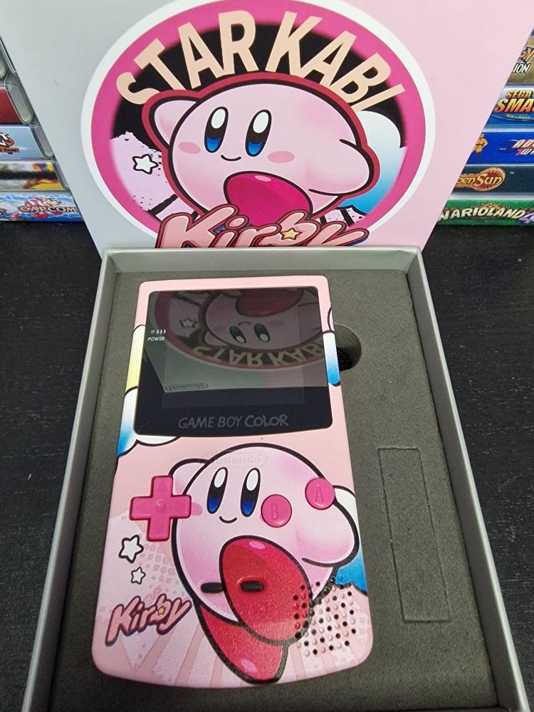 Kirby GBC Custom UV Printed Shells Matching Box