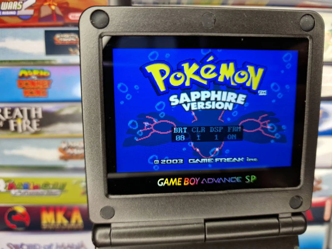 Nintendo Gameboy Advance Sp Gba All Black Ips v3 900mah Usb C Charging.