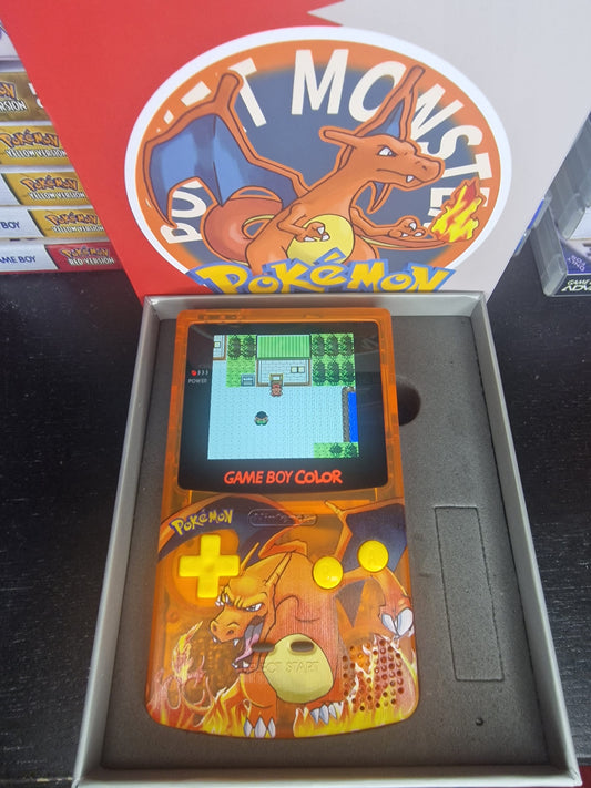 Charizard GBC Custom UV Printed Shells Matching Box