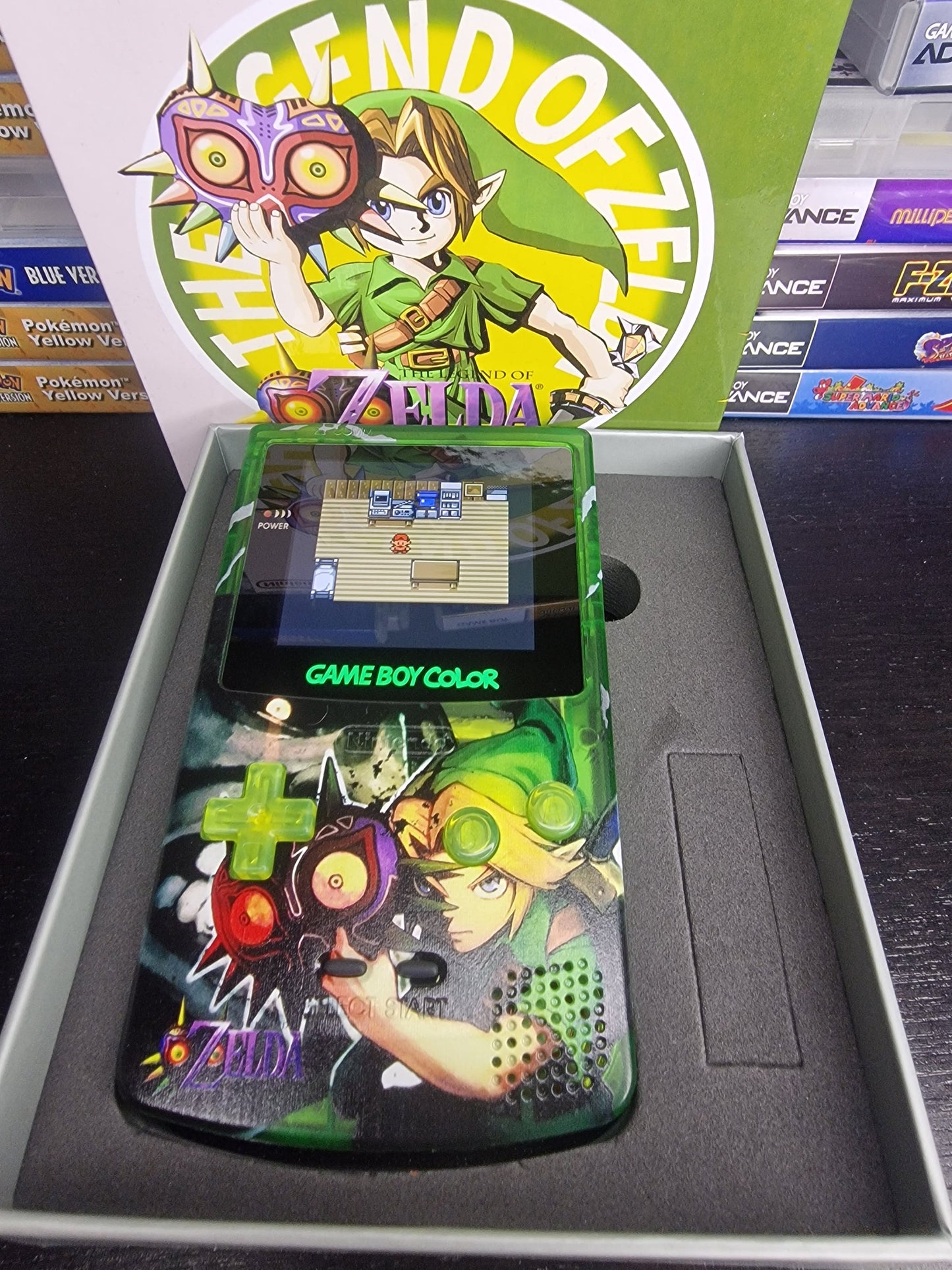 Zelda GBC Custom UV Printed Shells Matching Box