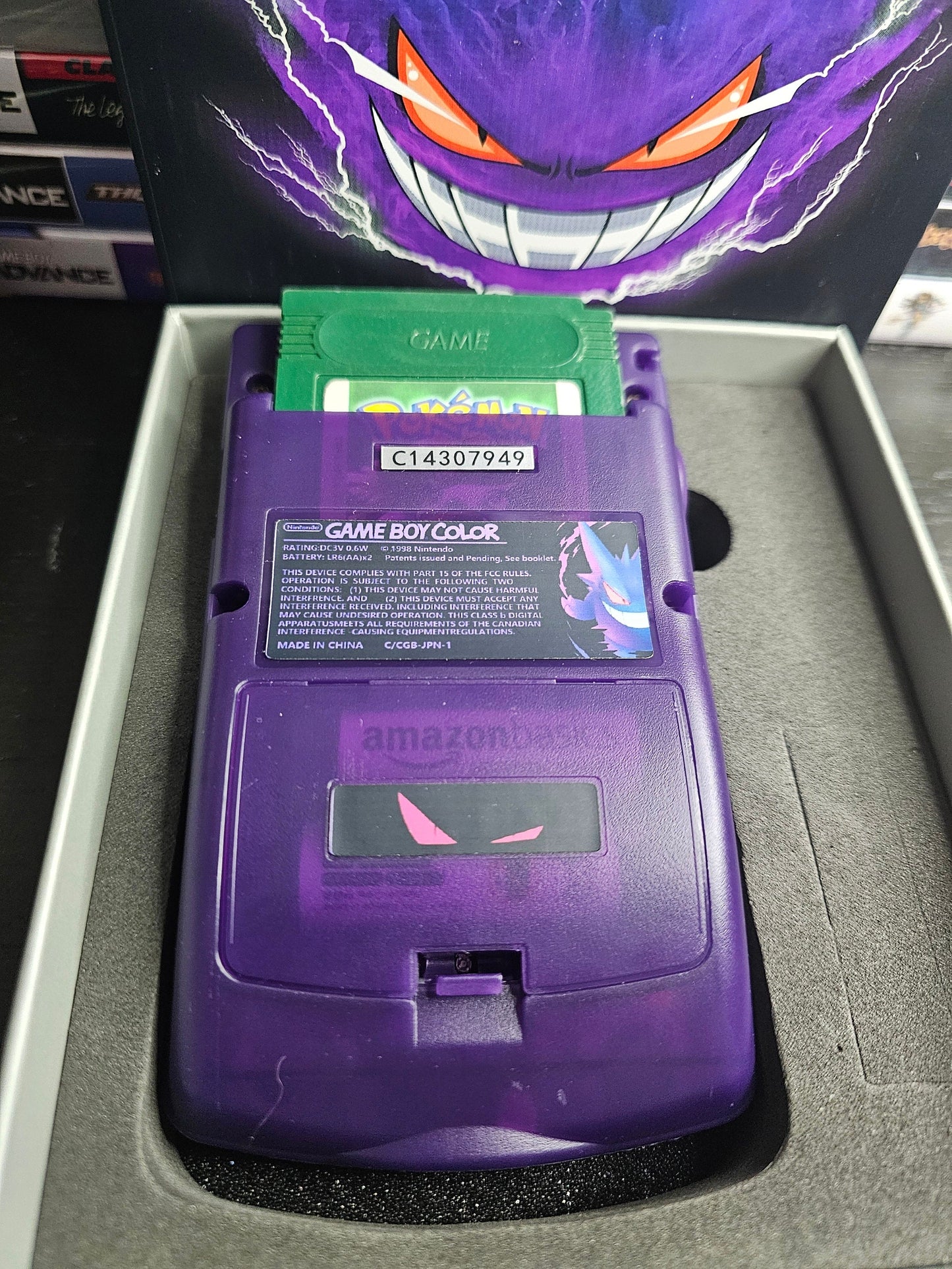 Gengar GBC Custom UV Printed Shells Matching Box