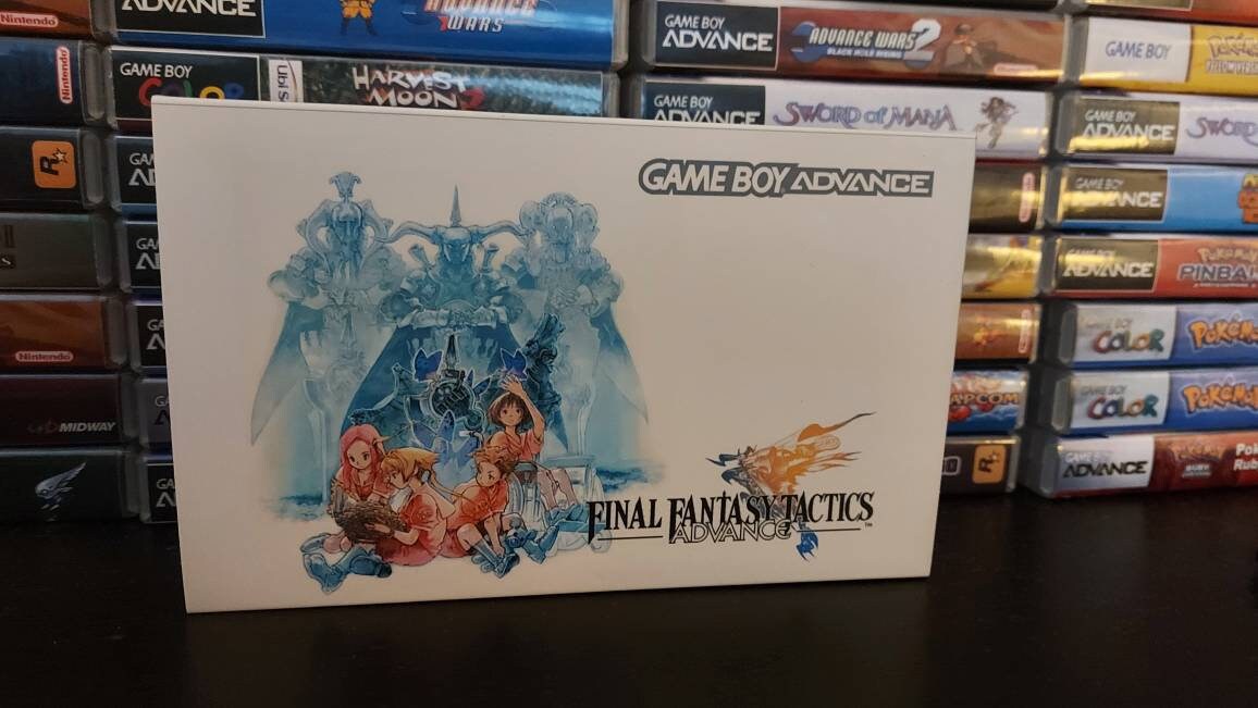 Nintendo Gameboy Advance Final Fantasy Tactics Shell, Funnyplaying Laminated Ips /Ags 101 display backlit Screen. GBA.