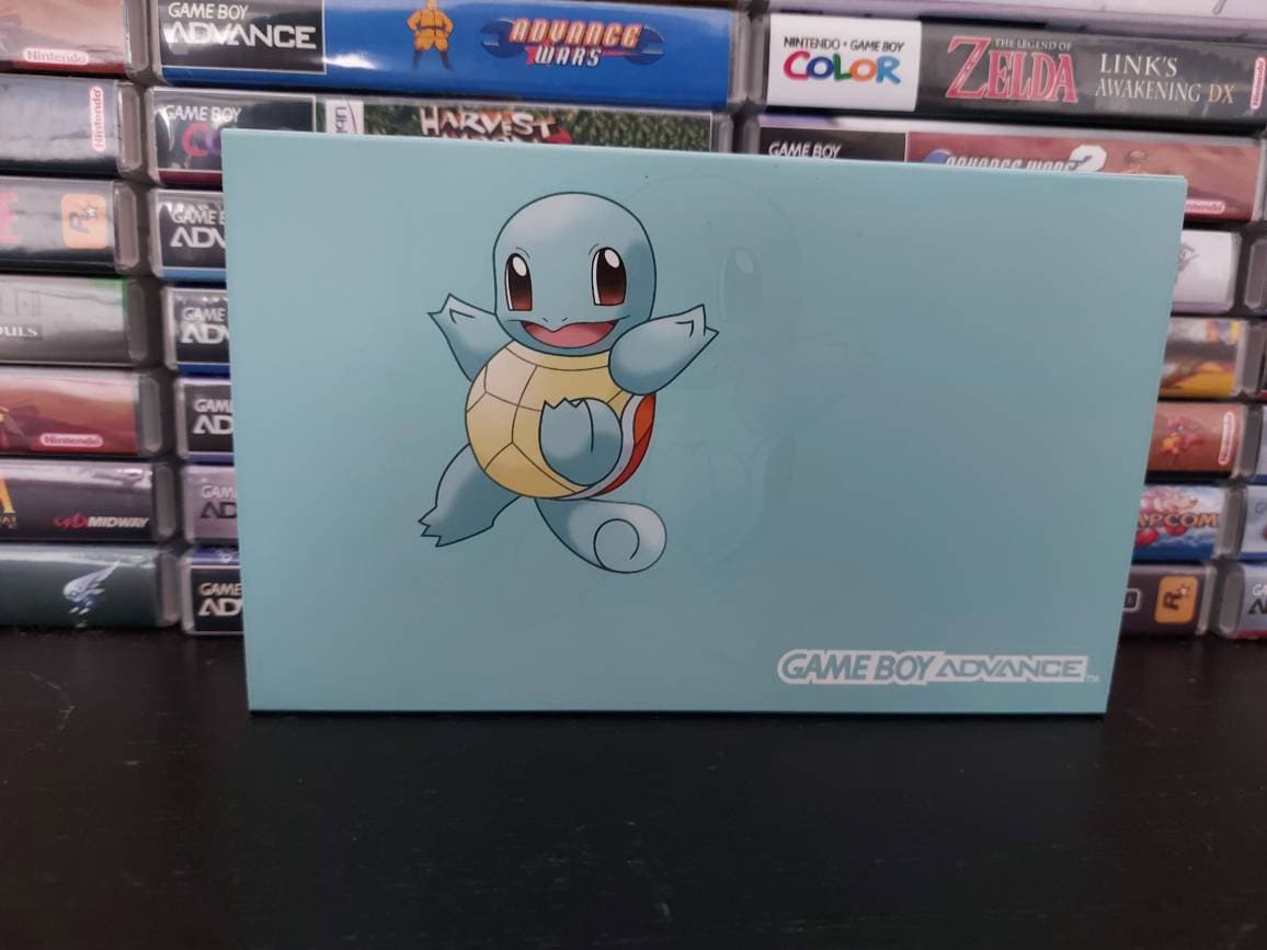 Nintendo Gameboy Advance Squirtle Pokemon Shell, Funnyplaying ips / Ags 101 backlit Screen. GBA.