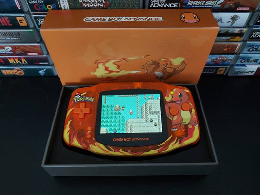 Nintendo Gameboy Advance Charmander Pokemon Shell,Funny playing laminated ips / ags 101 backlit Screen. GBA.