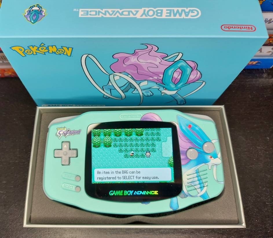 Nintendo Gameboy Advance Suicune Shell, Ips / Ag101 backlit Screen. GBA.