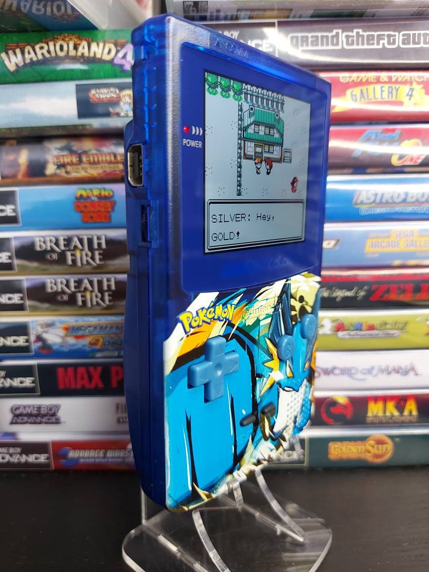 Nintendo Gameboy Color Uv Printed Swampert Shell Retro Pixel Q5 Ips Screen. 25% Larger Screen.