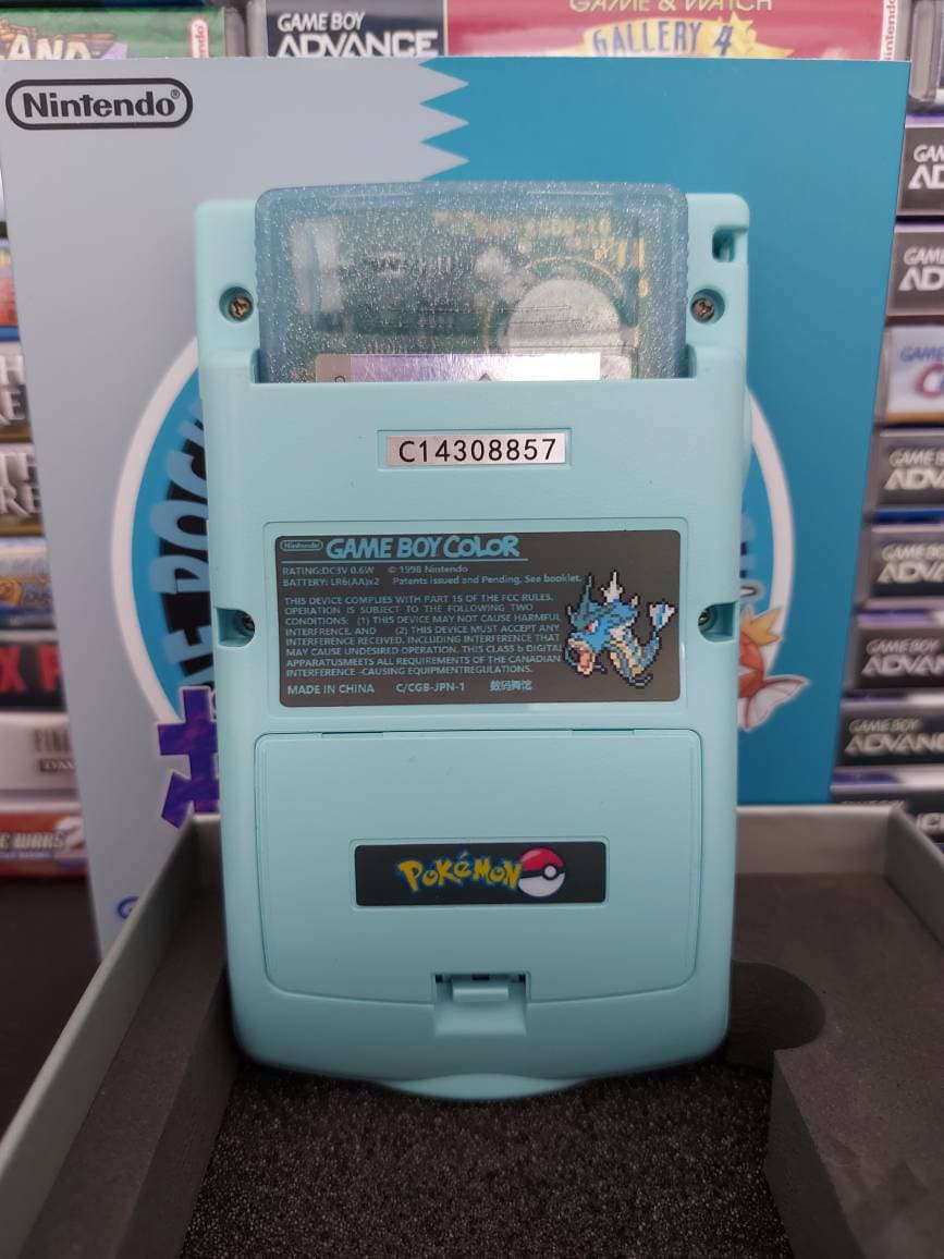 Gyarados GBC Custom UV Printed Shells Matching Box