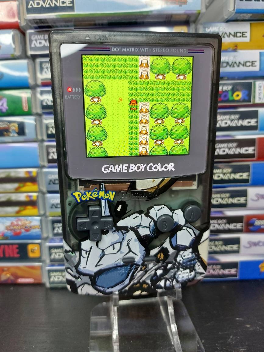 Nintendo Gameboy Color Uv Printed Onix Shell Funnyplaying Retro Pixel Q5 Ips Screen. 25% Larger Screen.