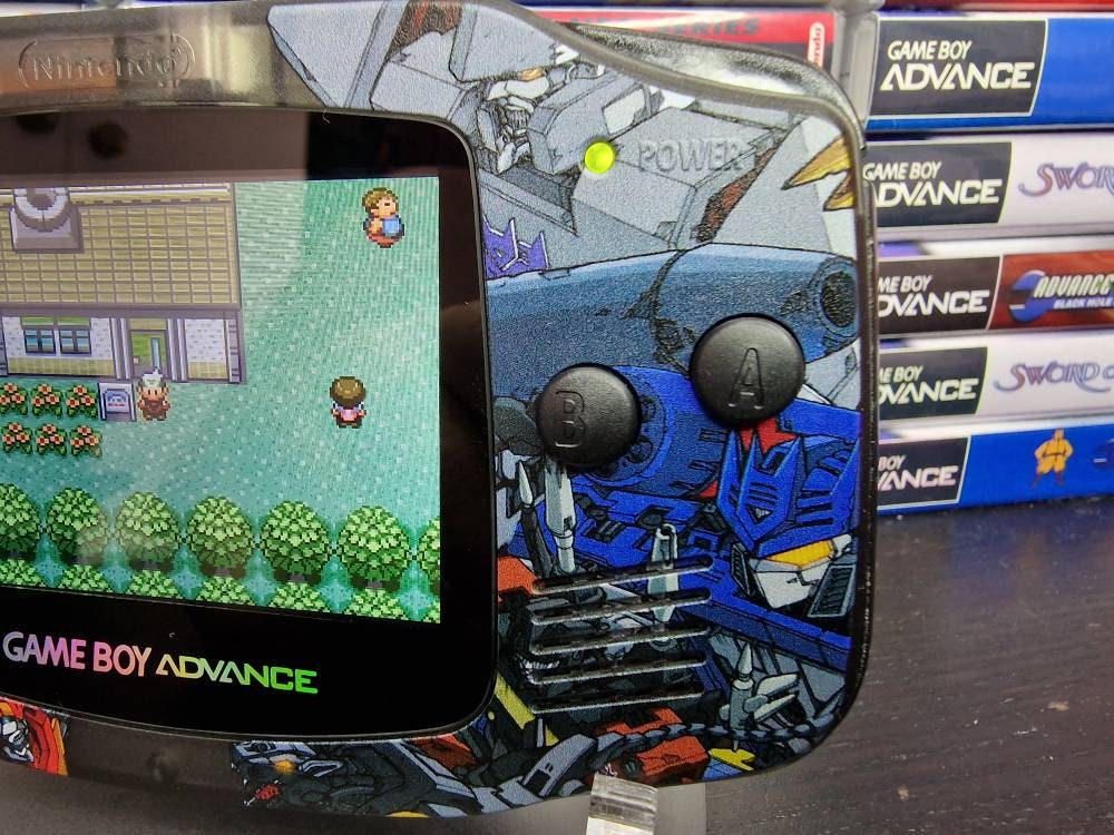 Nintendo Gameboy Advance Transformers Uv Printed Shell, Ips v2 backlit Screen. GBA.