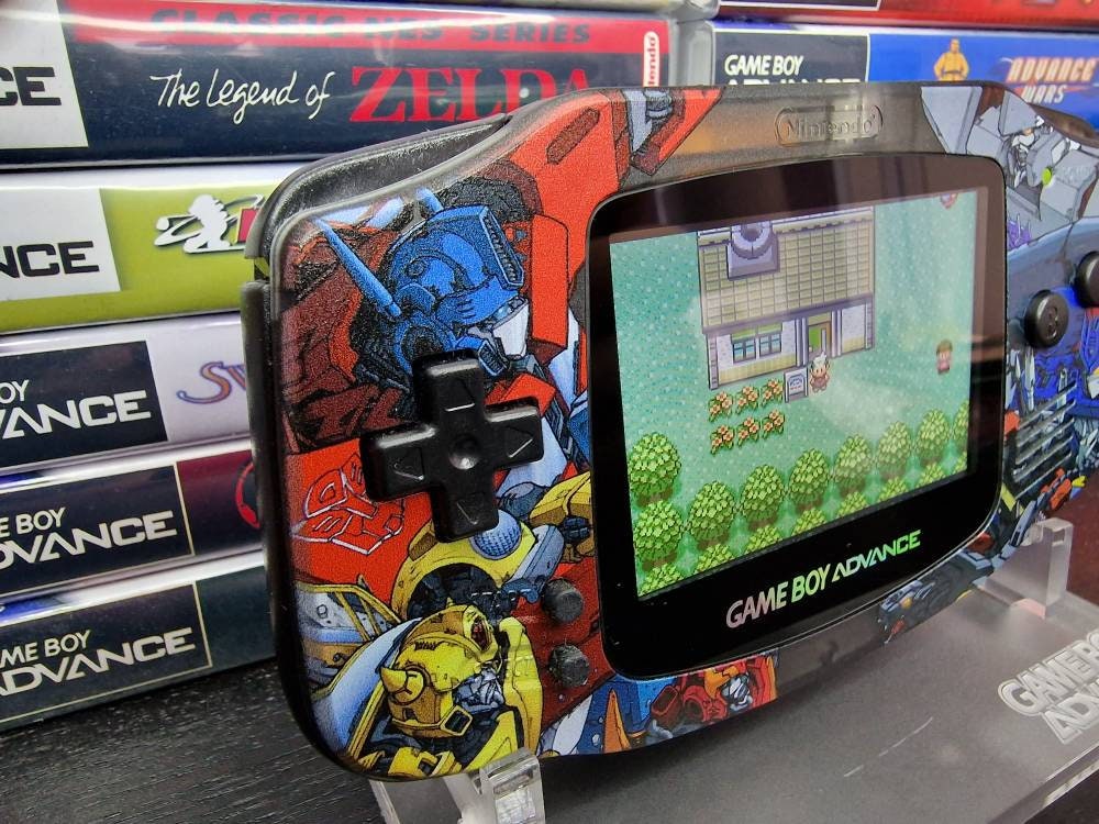 Nintendo Gameboy Advance Transformers Uv Printed Shell, Ips v2 backlit Screen. GBA.