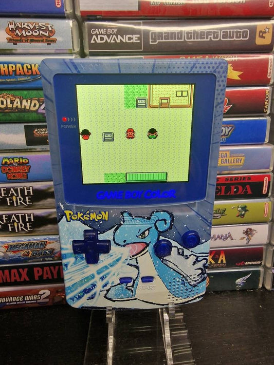 Nintendo Gameboy Color Uv Printed Lapras Shell Funnyplaying Retro Pixel Q5 Ips Screen. 25% Larger Screen.