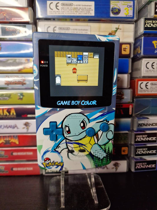 Nintendo Gameboy Color Uv Printed Squirtle Shell Funnyplaying Retro Pixel Q5 Ips Screen. 25% Larger Screen.