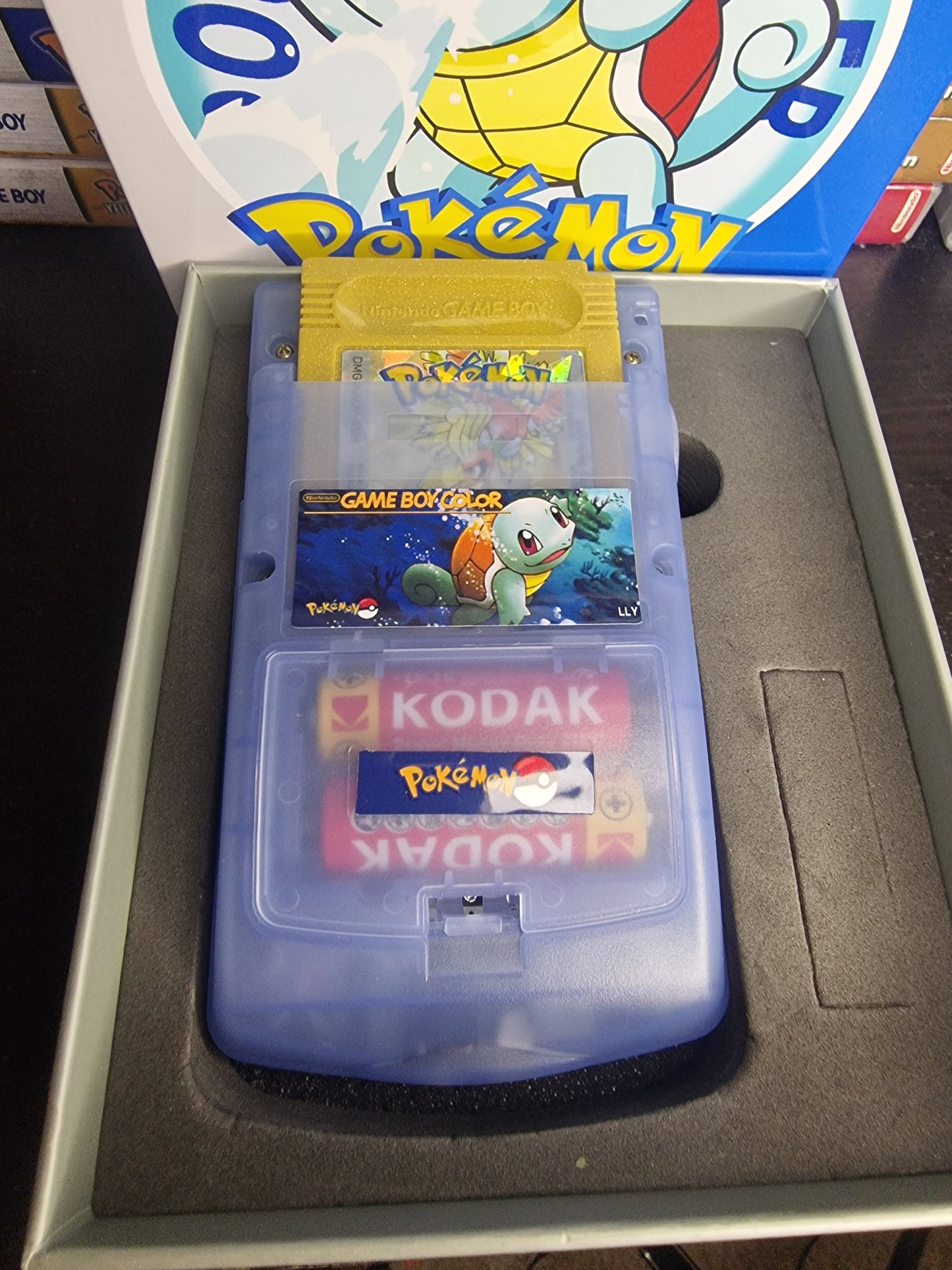 Squirtle GBC Custom UV Printed Shells Matching Box